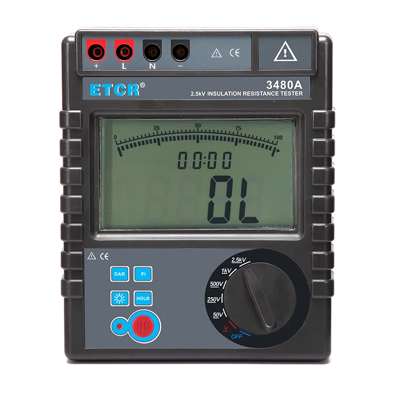 

ETCR 2500V Insulation Resistance Tester Megohm Meter With Dielectric Absorption Ratio and Polarization Index Test ETCR348