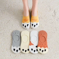 instime 5 pairsset designer footprint no show socks women cotton ankle kawaii cows size 36 39