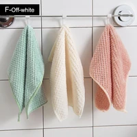 1pc kitchen cleaning rag microfiber towel absorbent dish towel super absorbent solid color double sided household kitchen tools