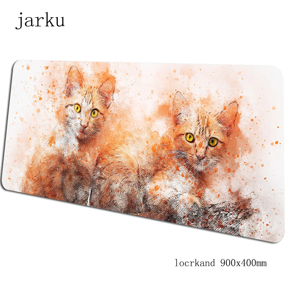 Кошки геймерский коврик для мыши 900x400X3 мм игровой коврик для мыши большой Леопардовый Подарочный блокнот аксессуары для ПК ноутбук Лев падмаус эргономичный коврик