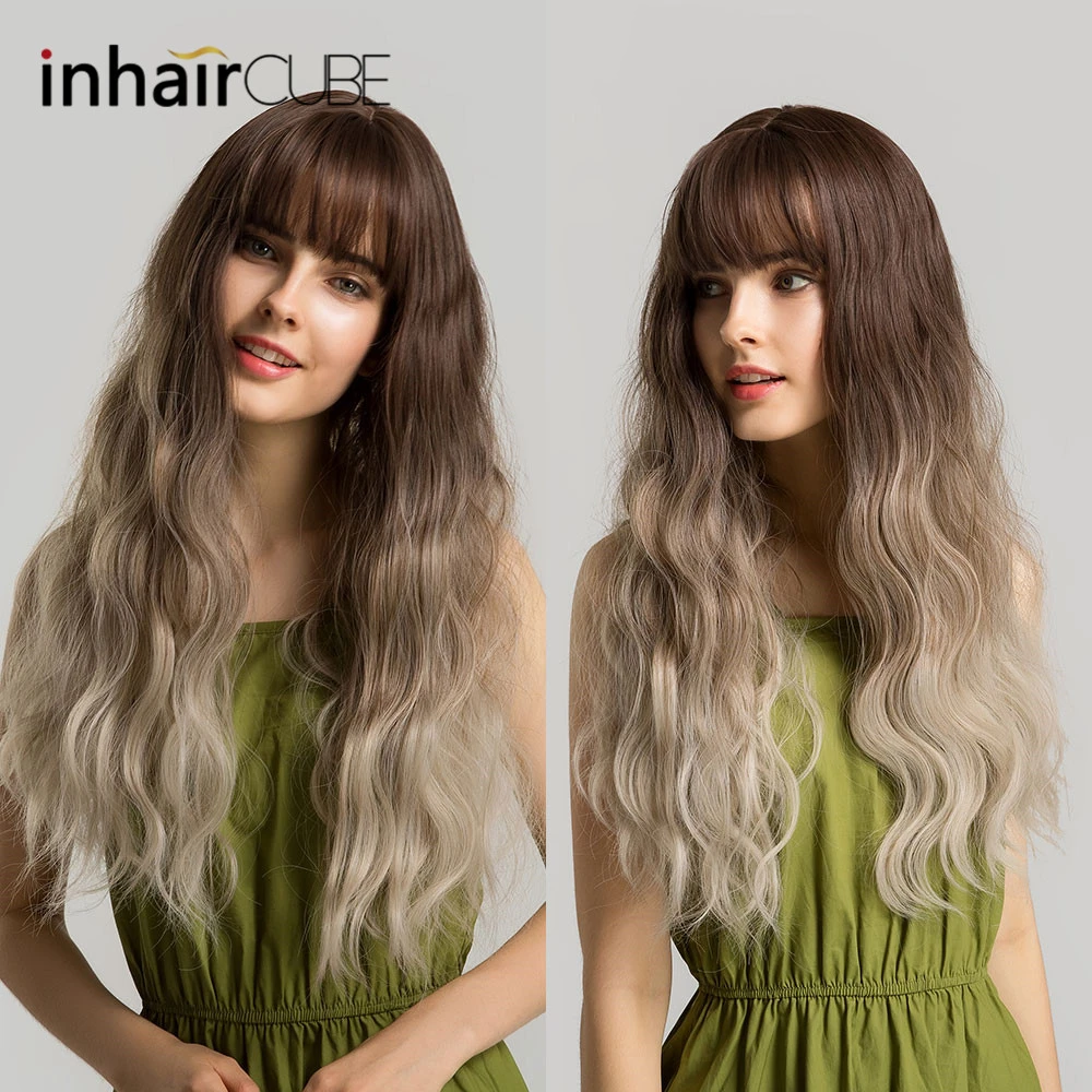 Inhaircube 24 &quotпастельный парик женские парики Омбре синтетические волосы длинные