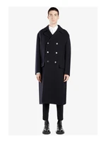 mens new simple classic japanese black double breasted woolen coat mens loose large size long coat