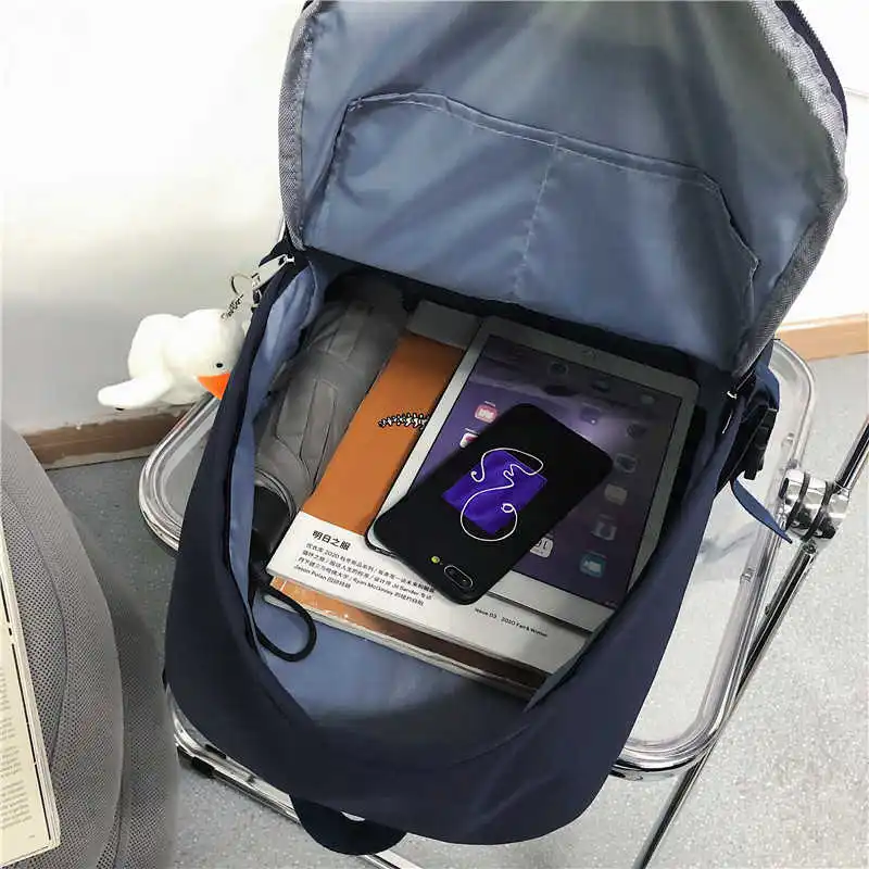 

Nylon-proof new female multi-pocket Transparent travel bag kawaii girl backpack bag