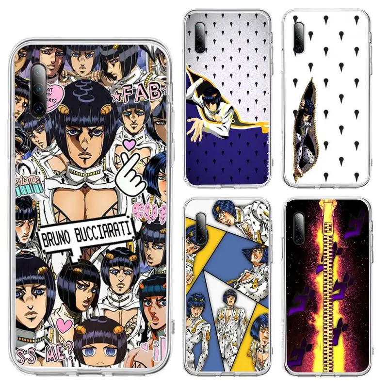 

Bruno Bucciarati JoJo Bizarre Phone Case For Samsung S8 S9 S10 S20 Note20 A71 A21s Plus S20Fe lite Transparent Nax Fundas Cover
