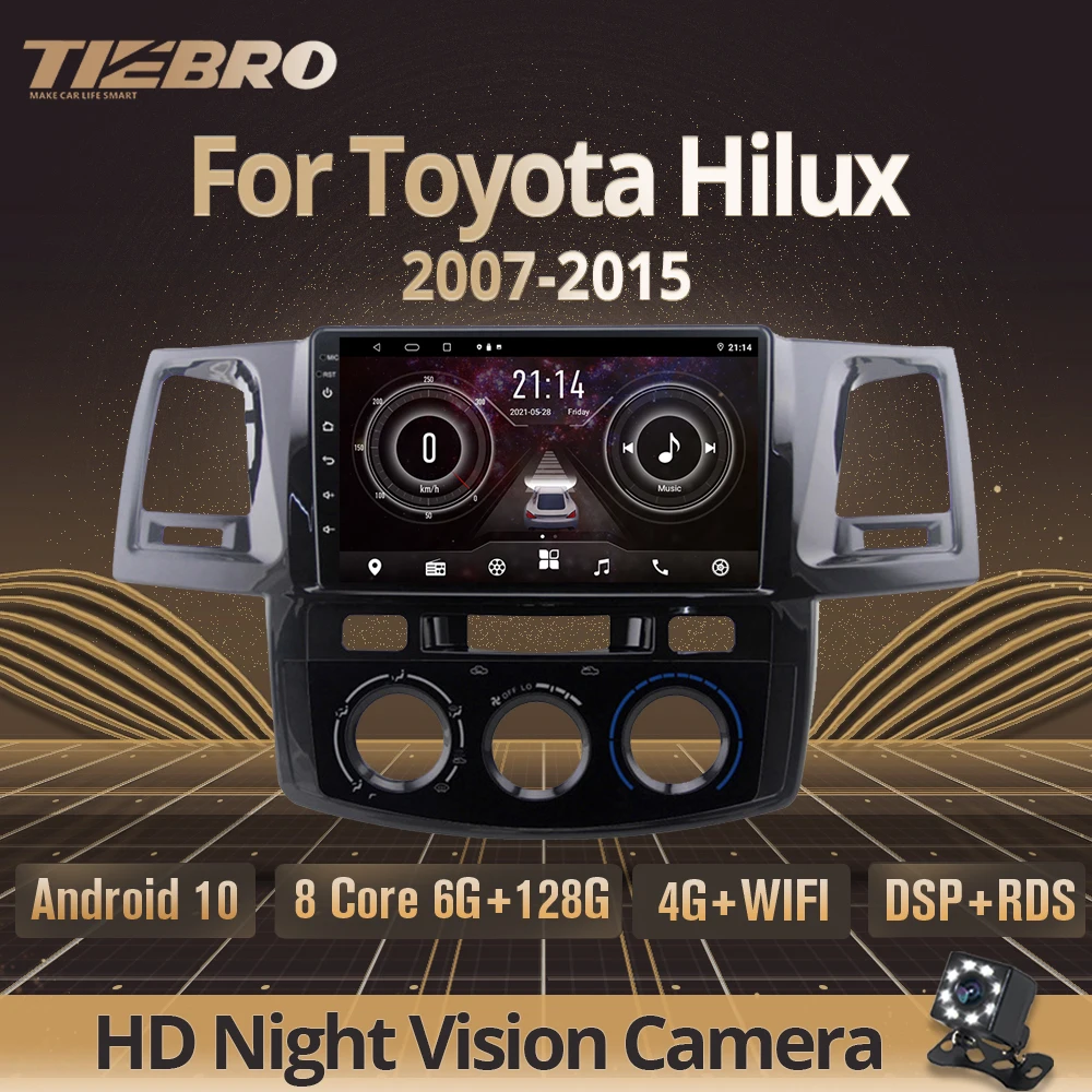 Автомагнитола TIEBRO 2 Din Android 10 для Toyota Fortuner Hilux 2007-2015 GPS-навигация стерео приемник DSP