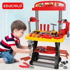 Ящик для инструментов Educhild, детский игровой домик, игрушки, набор инструментов для обслуживания бара, чемодан, игрушки для детей 3 лет, игрушки для мальчиков