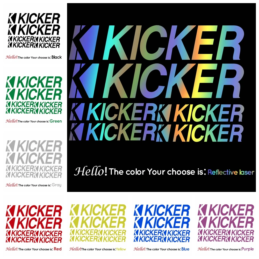 

Для 2 шт. набор из 2 наклеек KICKER 5 "наклейки sub bass car racing наклейки для ралли стайлинга автомобилей