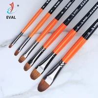 eval 6pcs art brush weasel hair painting brush water color gouache acrylics brush pen pincel para pintura art supplies