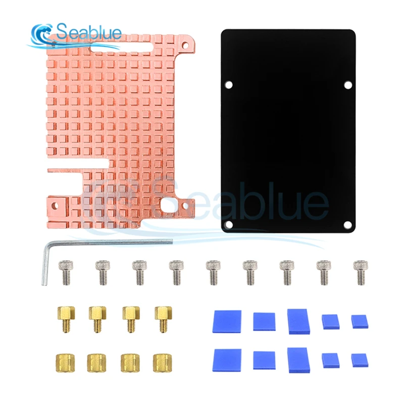 

Raspberry Pi 4B Pure Copper Heat Sink Shell Raspberry Pi 4 Radiator Send Thermal Glue Installation Tool High Quality Burable