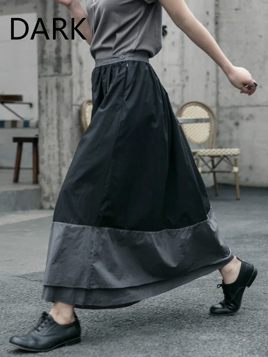Новинка Весна 2021 стильная многослойная юбка UMI MAO в темном стиле | Женская одежда
