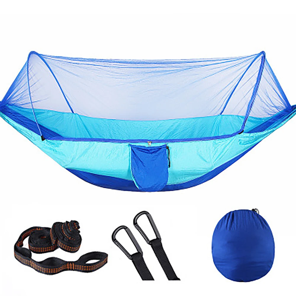 Fully automatic quick open mosquito net hammock high edition sky tent parachute cloth mosquito net swing hammock