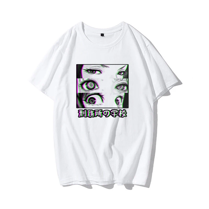 Японские школьные принт Футболка с рисунком в виде букв и большой женский Размер