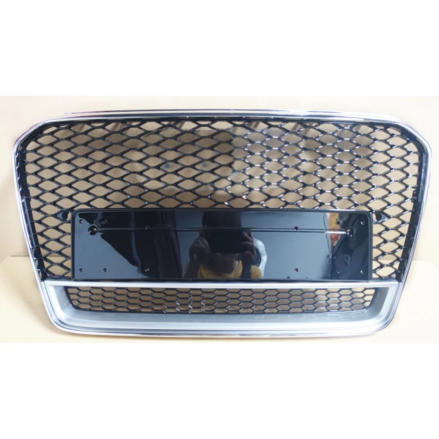 

Стильная решетка RS5 для Audi A5 S5 2012 2013 2014 2015 2016, Черная решетка в серебряной раме
