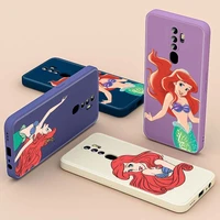the little mermaid disney for oppo a94 a93 a92 a91 a74 a73 a55 a54 a52 a11 a11k a9 a16 a7x a1k 2020 liquid silicone phone case