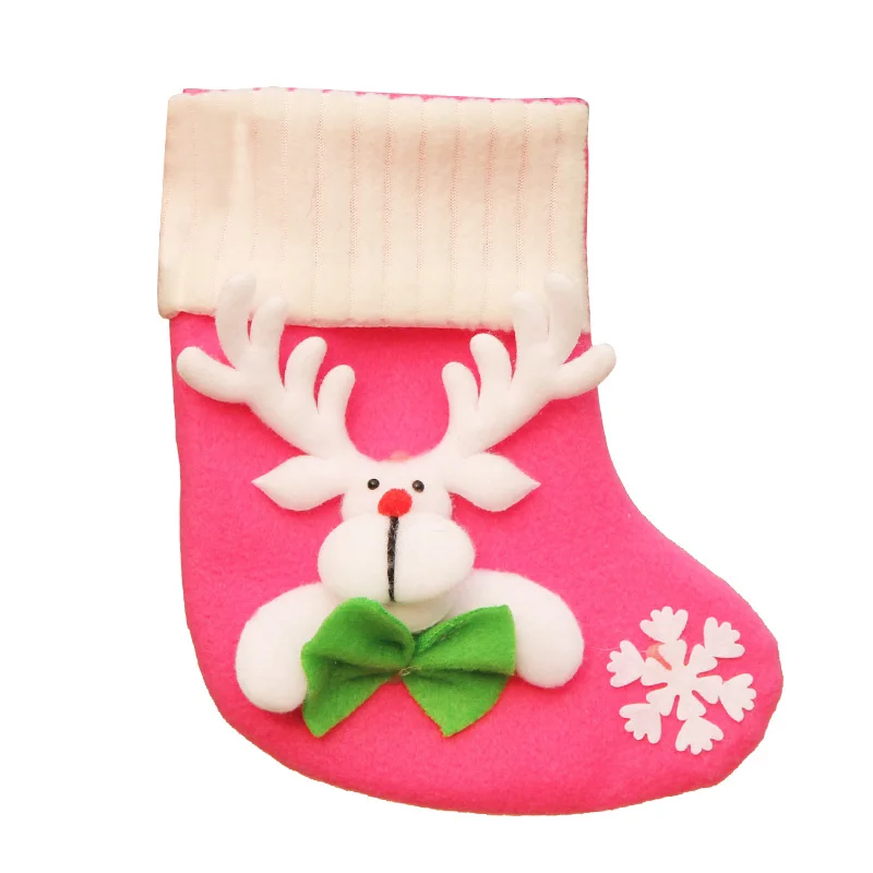Рождественские чулки Санта-Клаус тканевые носки подарок для детей мешок конфет