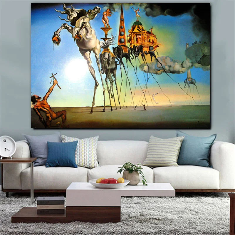 Salvador Dali Картина на холсте абстрактное искусство лошадь, слон классические настенные картины для гостиной домашний декор Принт без рамы