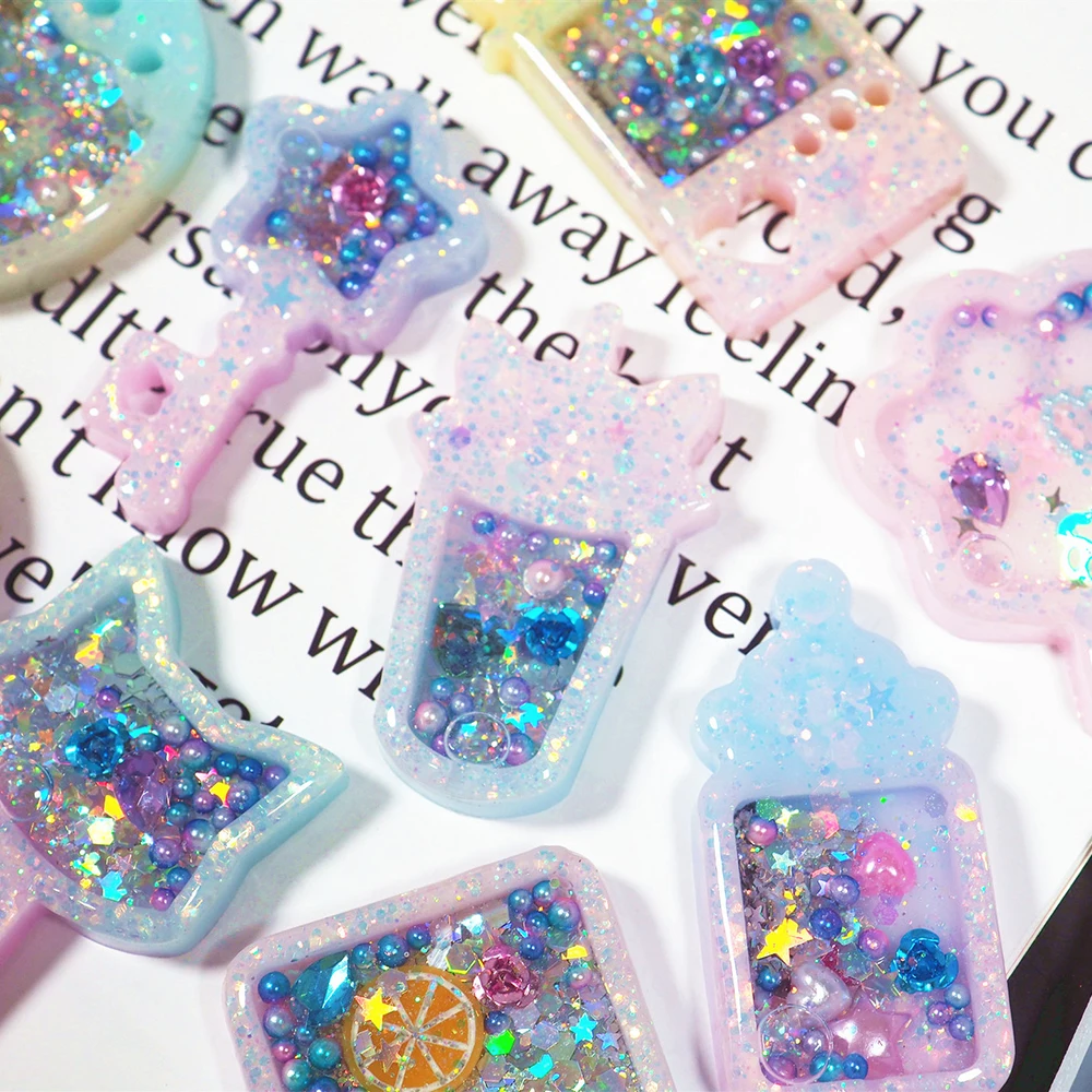 1pcs Hot sell Quicksand Shaker Molds Cat Paw Game Console Epoxy Resin Silicone Mold Wand Oil Syringe Craft Pendant Tools | Украшения и