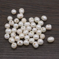 10pcs natural pearl pendant round big hole beads white spacer loose pearls for diy bracelet necklace jewelry accessories making