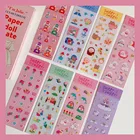 В Корейском стиле для девочек с героями мультфильмов, милые наклейки этикетки из ПВХ Уплотнение ноутбук Paster мобильный телефон чехол Kawaii DIY декоративные стикеры канцелярские принадлежности