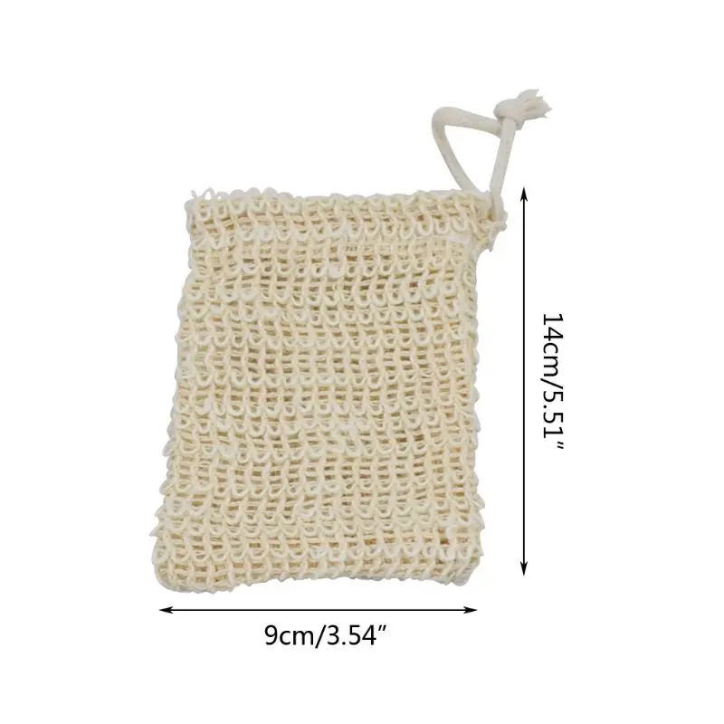 

10 Pack Sisal Soap Bag Natural Soft Exfoliating Mesh Soap Bar Pouch Saver Holder Q0KD