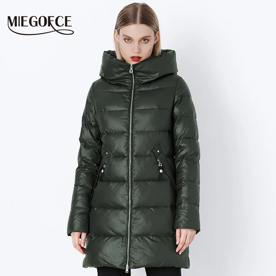 MIEGOFCE 2019 Новая Зимняя Коллекция Женских Пуховиков Женский Зимний Био Пух Пальто