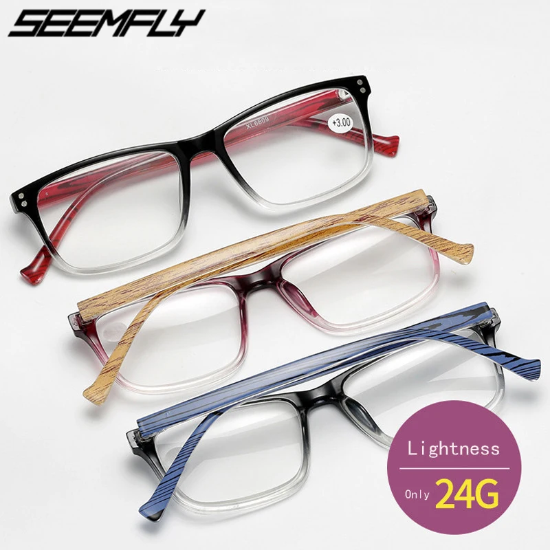 

Seemfly Square Plastic Reading Glasses Women Men Retro Magnifying Presbyopia Eyeglasses With +1.0 To +4.0 Diopter Oculos De Grau