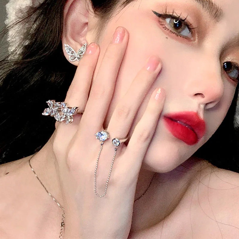 

Double butterfly stereo Wedding Rings New Creative Geometric Handmade Accessories Jewelry Gifts