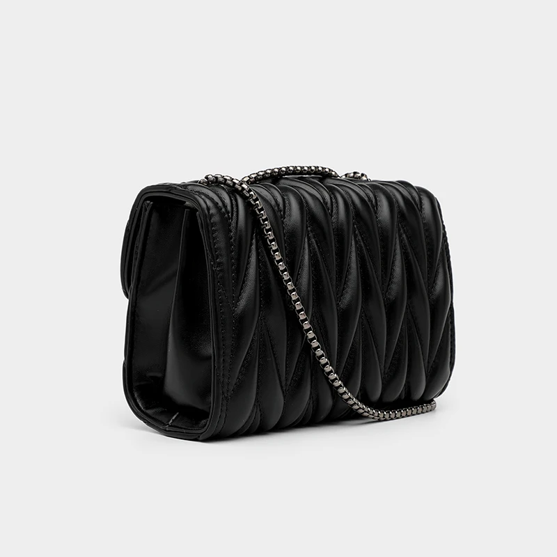 Женская кожаная сумка через плечо модная дизайнерская роскошная черного и