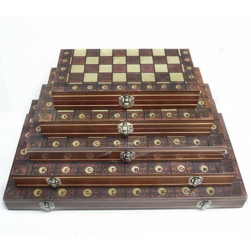 

2020 Super Magnetic Wooden Chess Backgammon Checkers 3in1 Chess Game Ancient Chess Travel Pack Wooden Chess Board