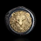 Уникальное модное мужское кольцо SECRET BOYS, черное кольцо, ювелирное изделие в виде льва из африканского луга, подарок на день отца