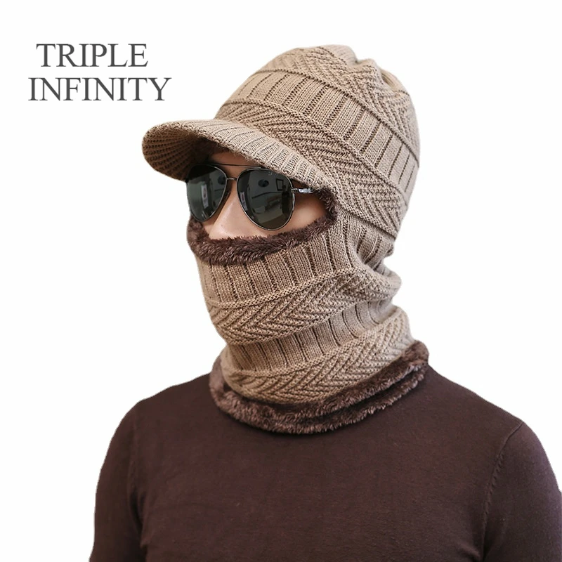 Зимние шапки для мужчин TRIPLE INFINITY шапочки облегающая шапка плотная теплая