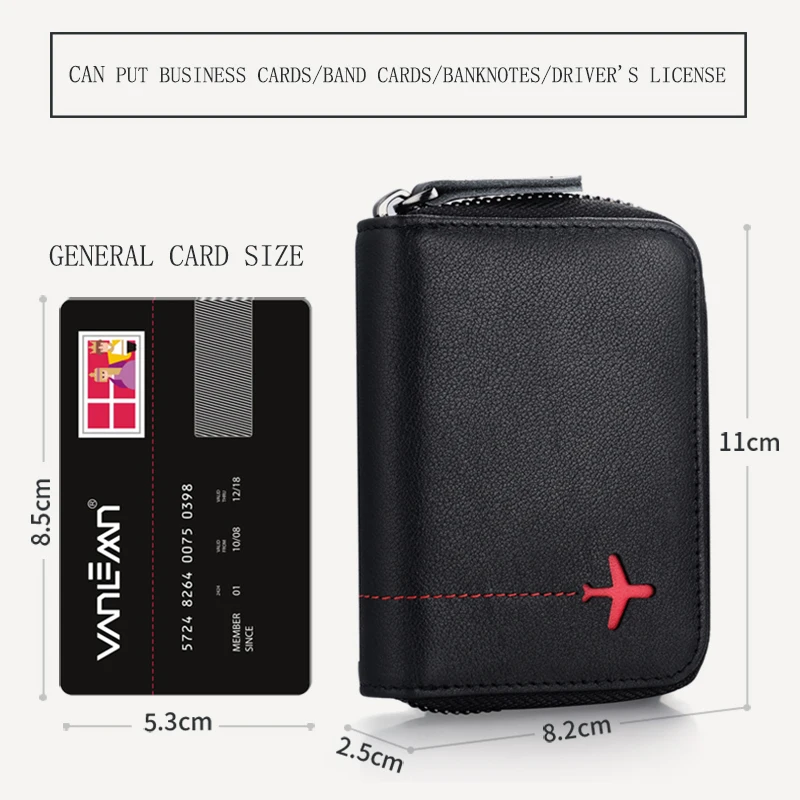 rfid card holder women genuine leather mens wallet business credit card holder men wallet card case coin purse man zippe pocket free global shipping