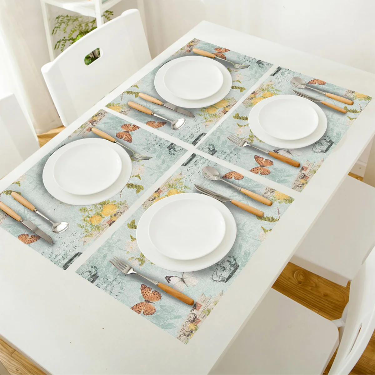 4 6 штук в партии комплект Коврики на стол Винтаж ретро Обувь с украшениями виде