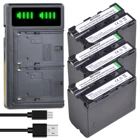 Аккумулятор Batmax 3x NP-F970 NP F960 F970 + двойное зарядное устройство USB со светодиодной подсветкой для Sony F960 F550 F570 F750 F770 MC1500C 190P 198P F950