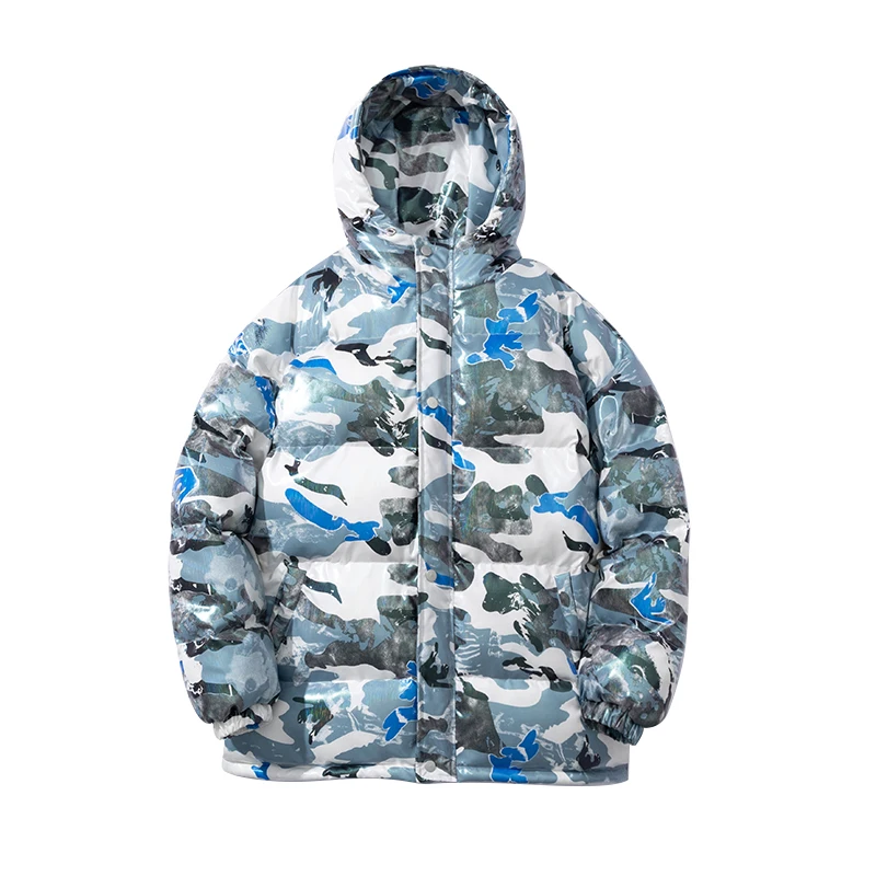 Ins Winter Men's Casual Loose Hooded Parkas Outwear Cotton-Padded Jackets Thicken Warm Camouflage Coats Large Size Tops Clothing