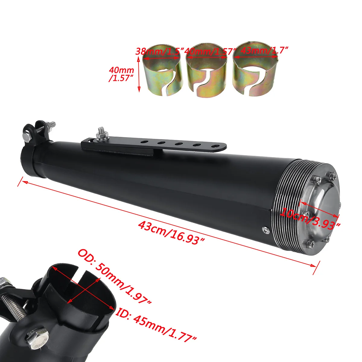 

Motorcycle Muffler Exhaust Pipe Cafe Racer Tail Tube Silencer Retro Exhaust Tip For Bobber Custom ATV Scooter Dirt Pit Bike