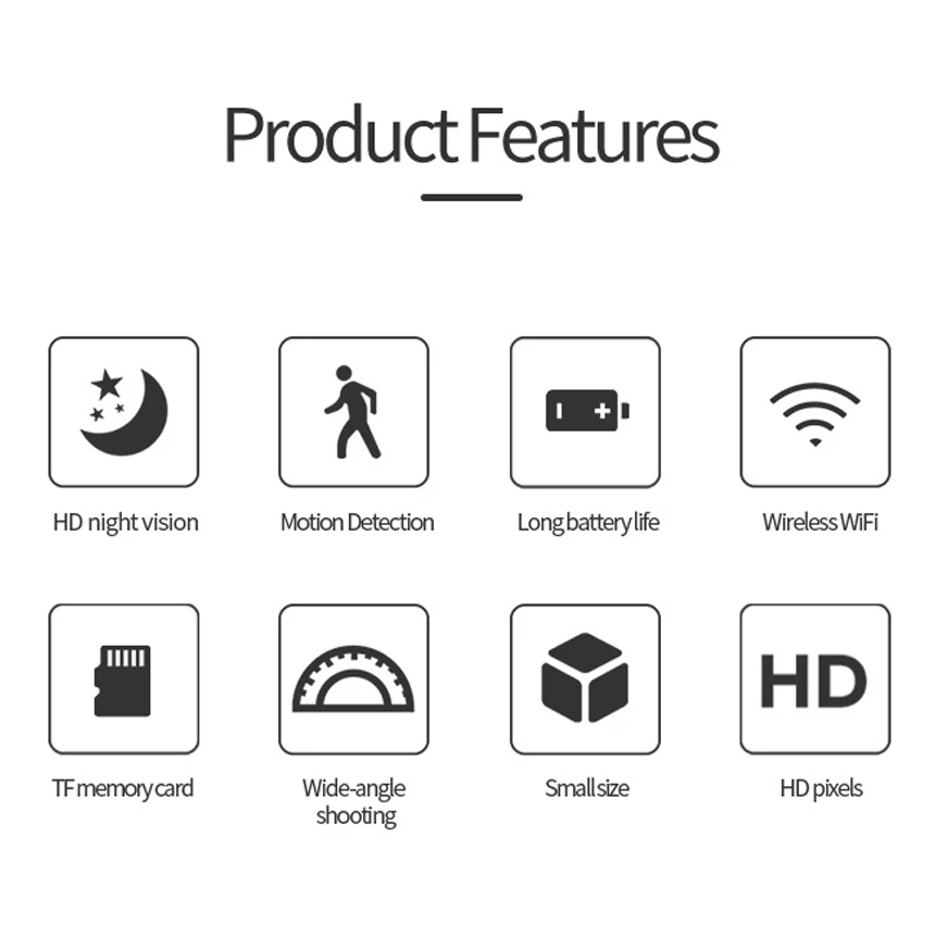 Hebeiros HD 1080P Аккумуляторная Wi-Fi камера с датчиком движения аудио CCTV безопасности