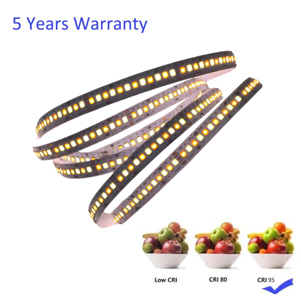 

2021 New High CRI 95+ 240LED/m CCT LED Lights Strip For Room 2835 Width 10mm Non-waterproof 5m/Reel