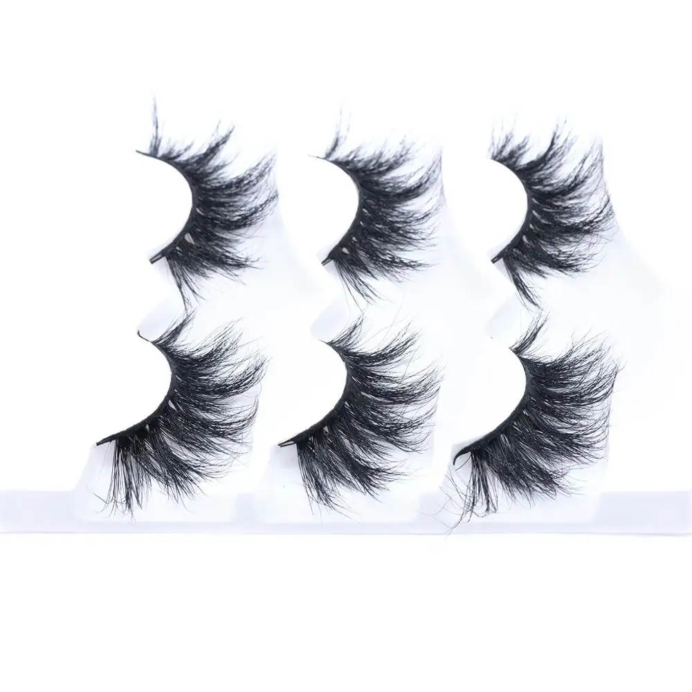 3D накладные ресницы из норки 25 мм пушистые оптовая продажа 4 пары полная лента
