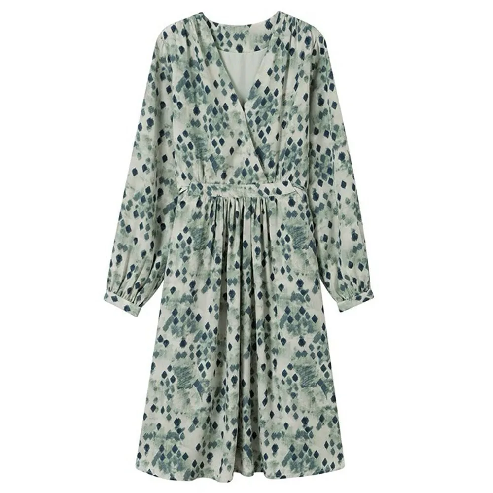 

Women's 2021 New Spring And Autumn Commuter Fashion Tea Break Skirt French Large Size Thin And Small Temperament Dresses