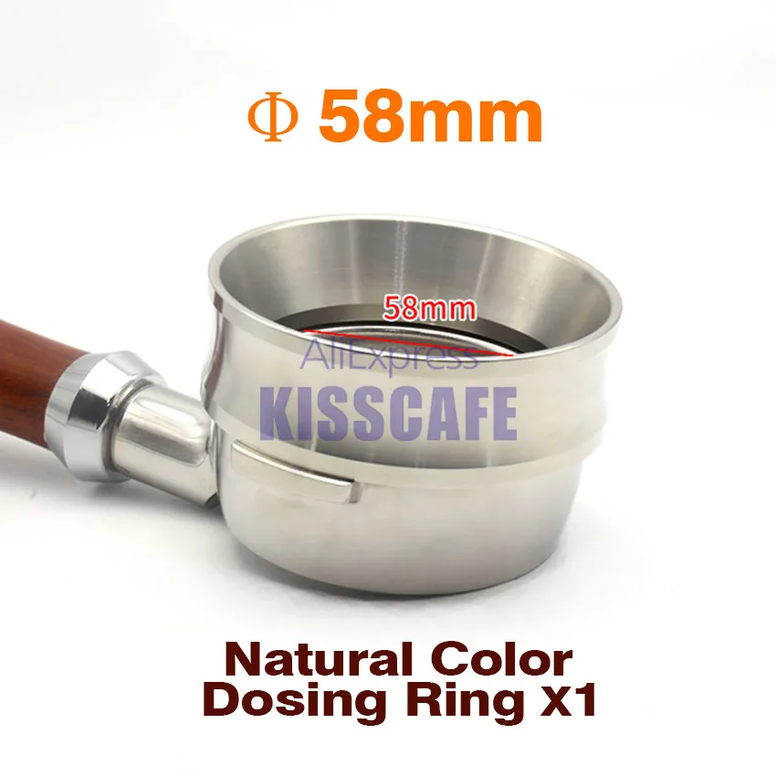 58mm Dosing Ring X1 51/53/57,5/58/58,35 мм Нержавеющая сталь интеллигентая(ый) Дозирующее кольцо пивоварения чаша Кофе порошок для приготовления эспрессо бариста Воронка Portafilter - Цвет: 58mm Dosing Ring X1