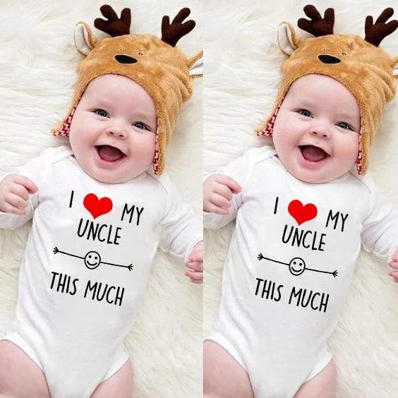 

I Love My Uncle This Much Newborn Cotton Romper Infant Long Sleeve Funny Jumpsuit Toddler Baby Boy Girl Fashion Playsuit