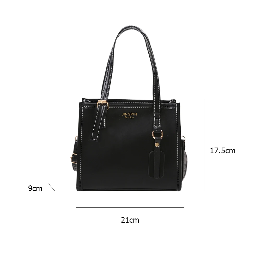 

Popular Simple Female Daily Messenger Bags Women Fashion Shoulder Handbags PU Leather Zipper Vintage Crossbody Top-handle Bag