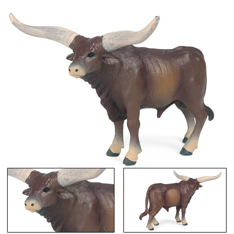 

Simulation Buffalo Ox Bull Figure Farm Animal Model Miniature Garden Decoration BX0D