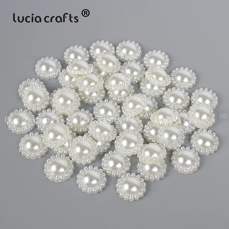 Полукруглые бусины с имитацией жемчуга Lucia Crafts разноцветные плоской спинкой для