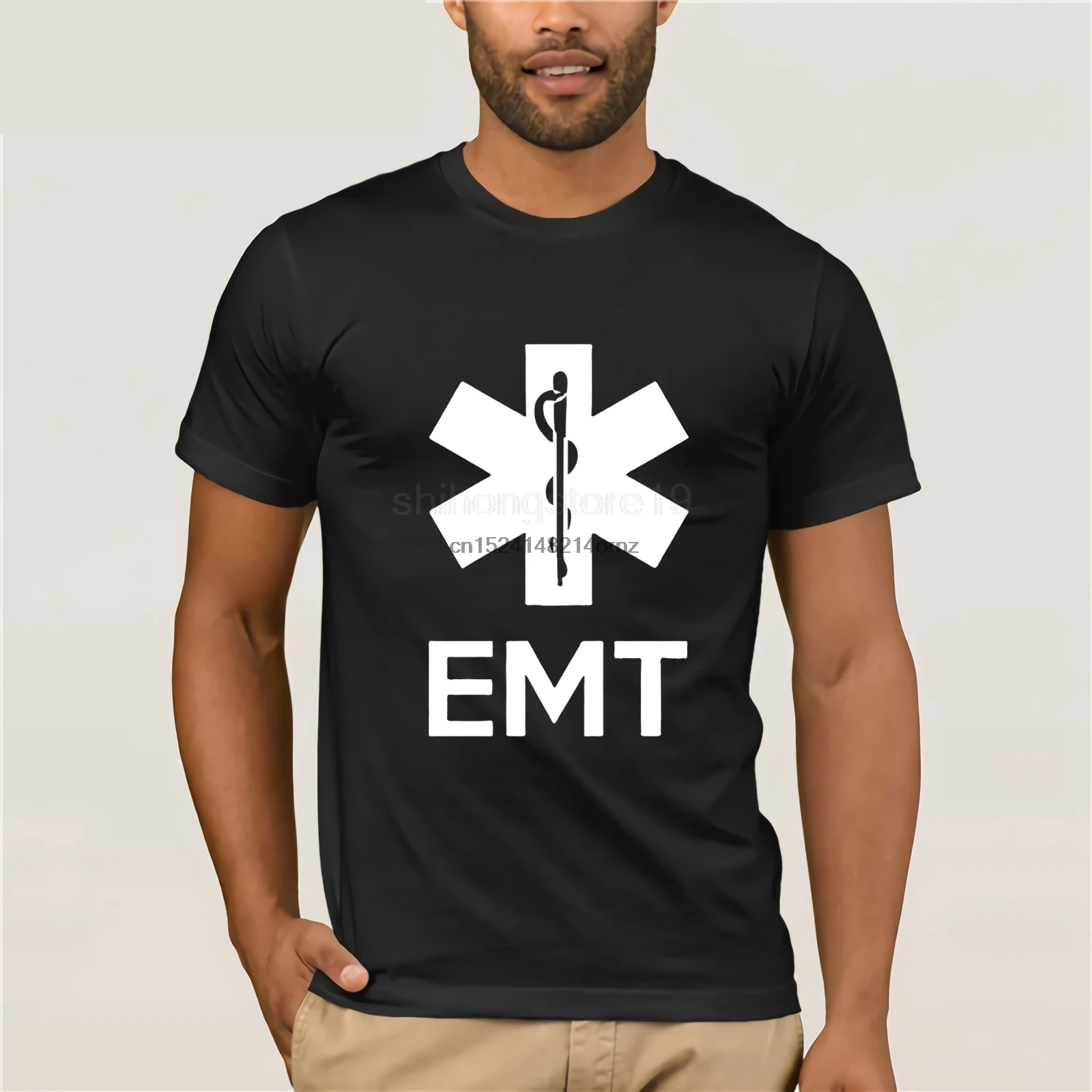 

2019 Fashion Cotton T-shirt EMT EMS Paramedic Emergency Medical Services Front Back Men Tee Shirt 1618
