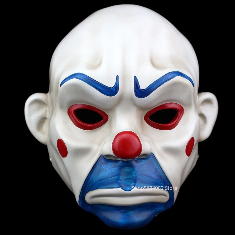 

Halloween Resin Joker Bank Robber Mask Clown Dark Knight Prop Masquerade Party Fancy Resin Mask Halloween Carnival Gift Prop