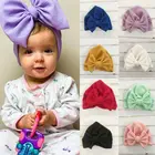 Милая Хлопковая шапочка-тюрбан с бантиком для новорожденных и маленьких мальчиков и девочек