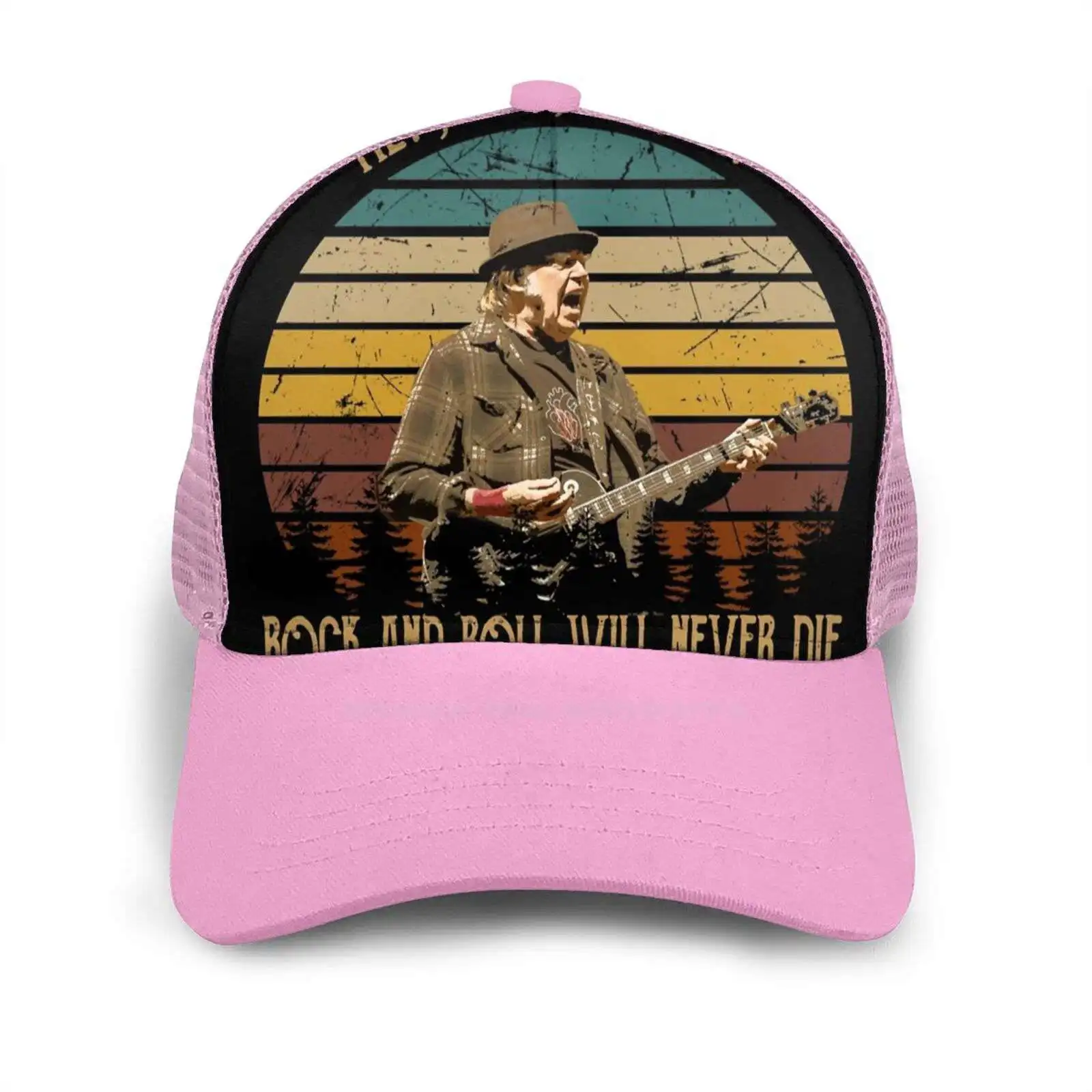 

Rock And Roll Keep On Rocking Neil Art Young Music Hip Hop Flat Mesh Hat Cap Gift And Roll Keep On Rocking Neil Art Young Music