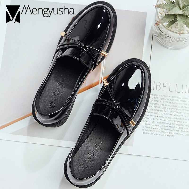 Женские туфли оксфорды в британском стиле дерби из искусственной кожи на плоской